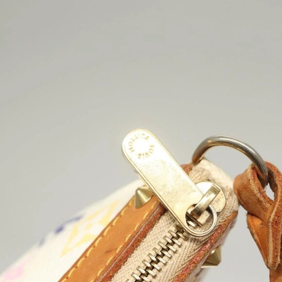 LOUIS VUITTON Multicolor Pochette Accessoires Pouch White M92649 LV Auth 127669V - Picture 13 of 16